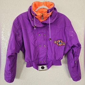 Vintage BOGNER Helicopter Ski Jacket Size 8 purple retro Aviation